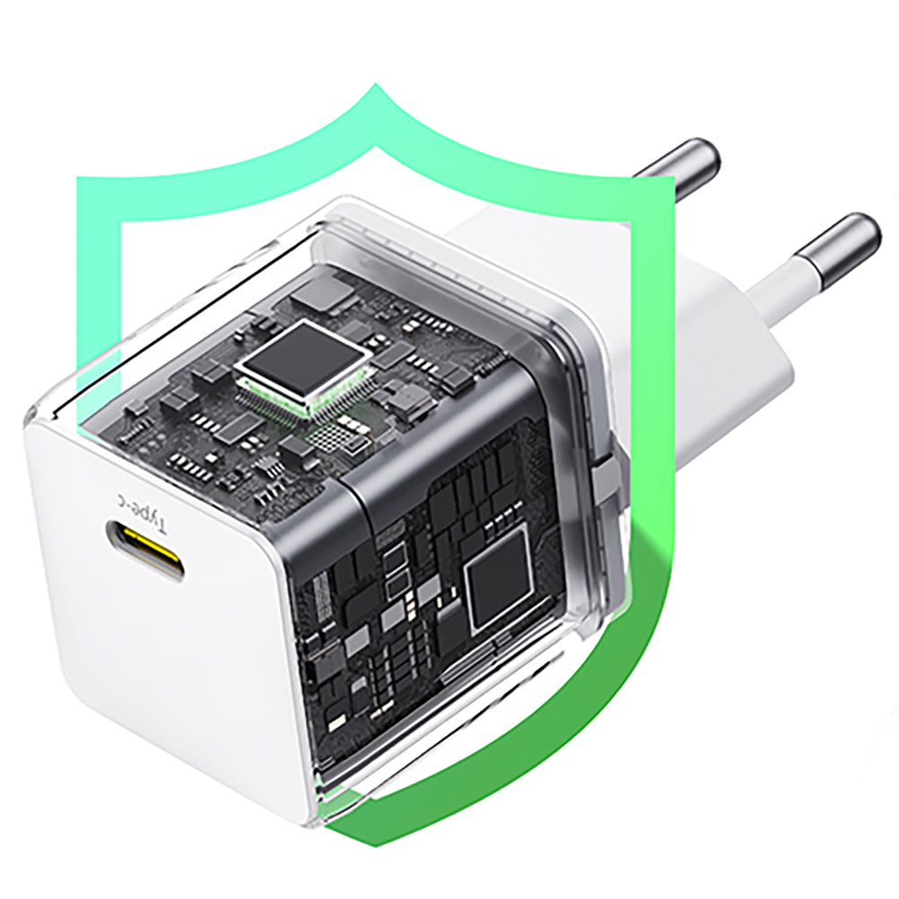 Baseus Palm 1C 20W Wall Charger (with Baseus Mini White USB-C 60W (20V/3A) 1m Cable) - White