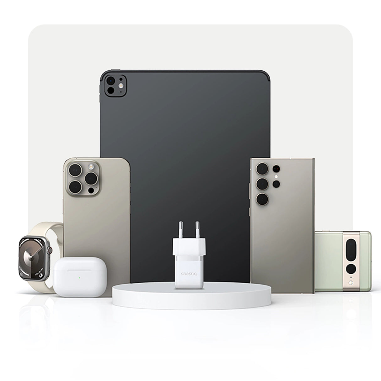 Baseus Palm 1C 20W Wall Charger (med Baseus Mini White USB-C 60W (20V / 3A) 1m Kabel) - Hvid