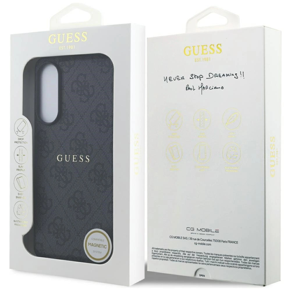 Guess 4G Ring Classic Logo MagSafe Case til Samsung Galaxy S25 Edge - sort