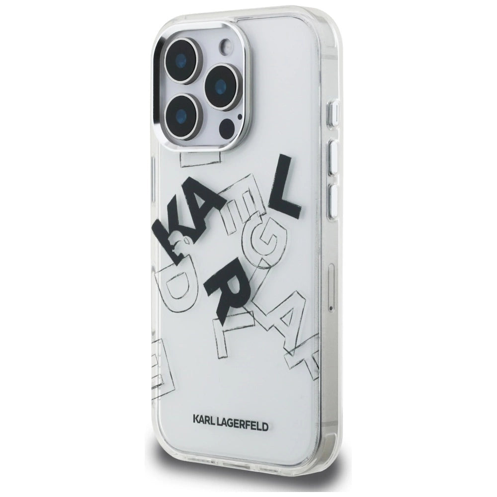Karl Lagerfeld IML Sketched Graphic Case for iPhone 16 Pro - Clear