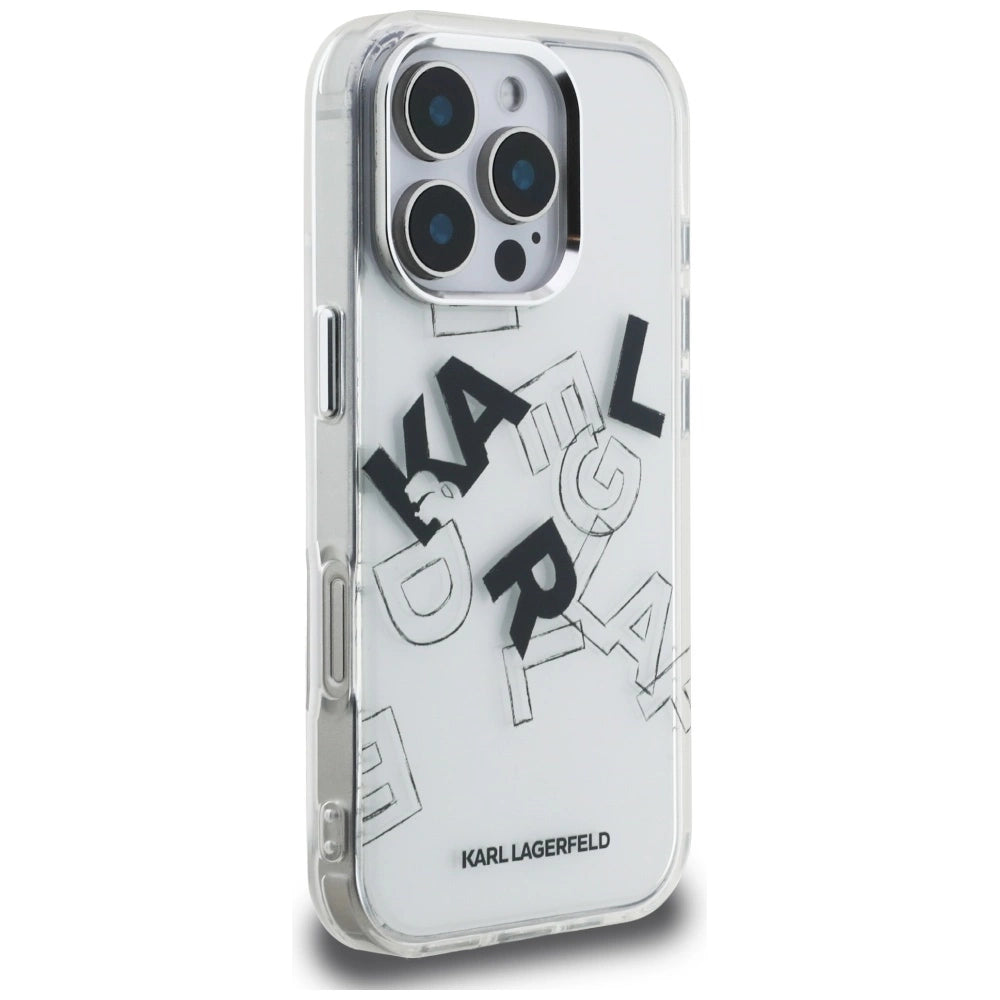 Karl Lagerfeld IML Sketched Graphic Case for iPhone 16 Pro - Clear