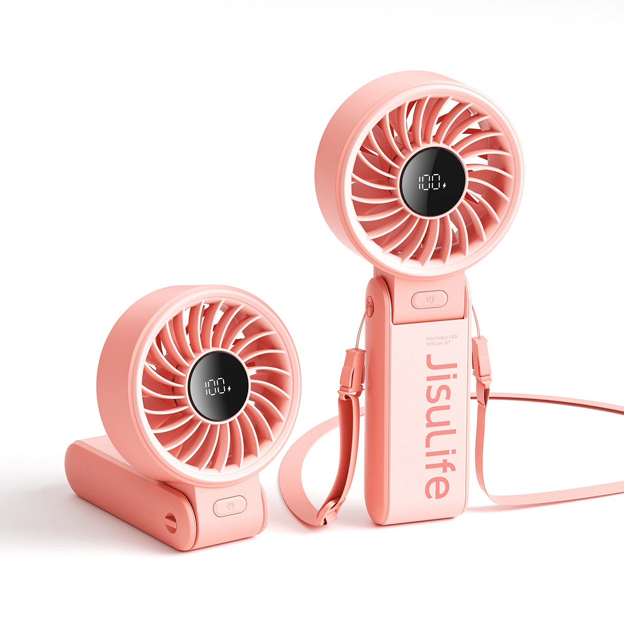 Jisulife håndholdt ventilator Life7 3600mAh bærbar USB-ventilator - Pink