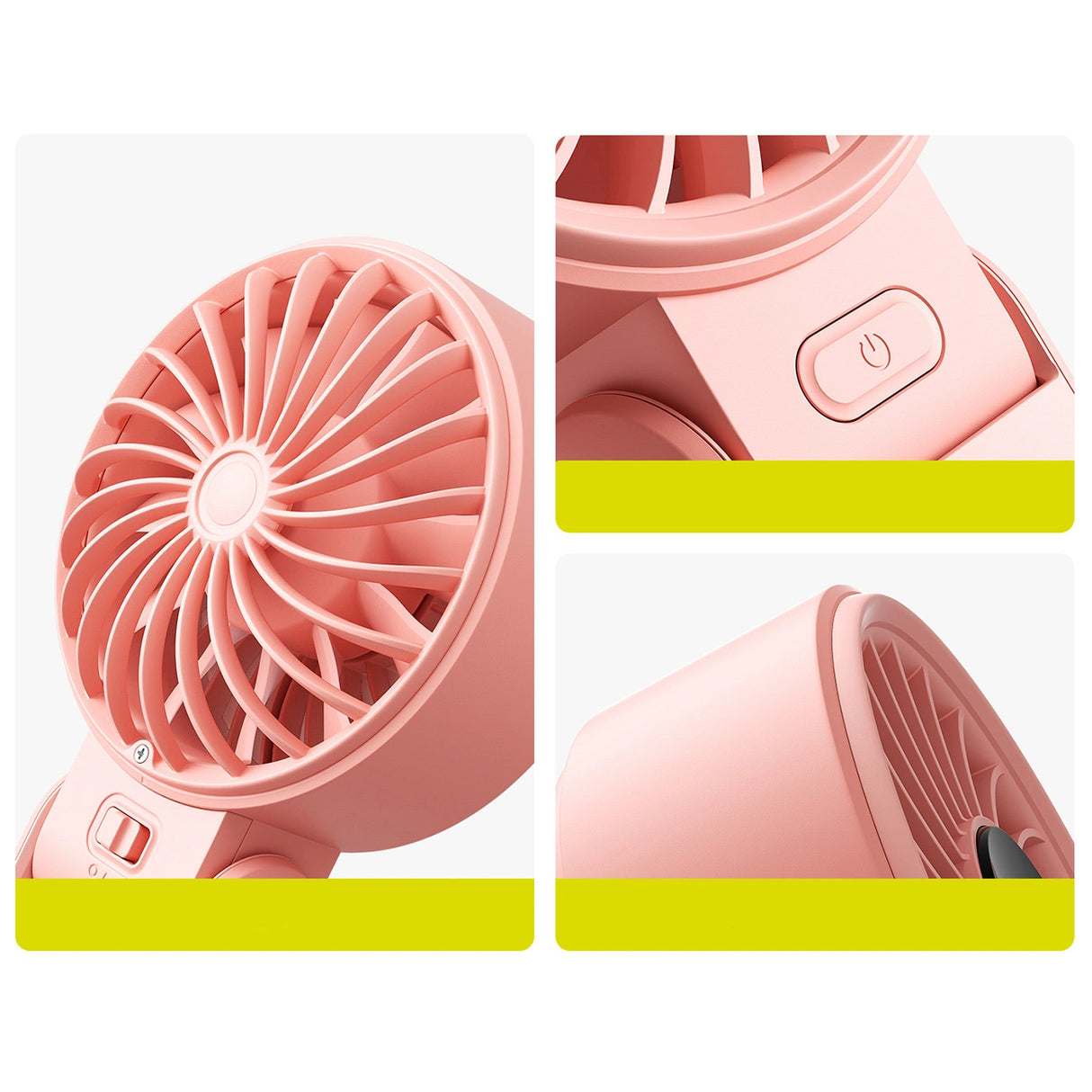 Jisulife håndholdt ventilator Life7 3600mAh bærbar USB-ventilator - Pink