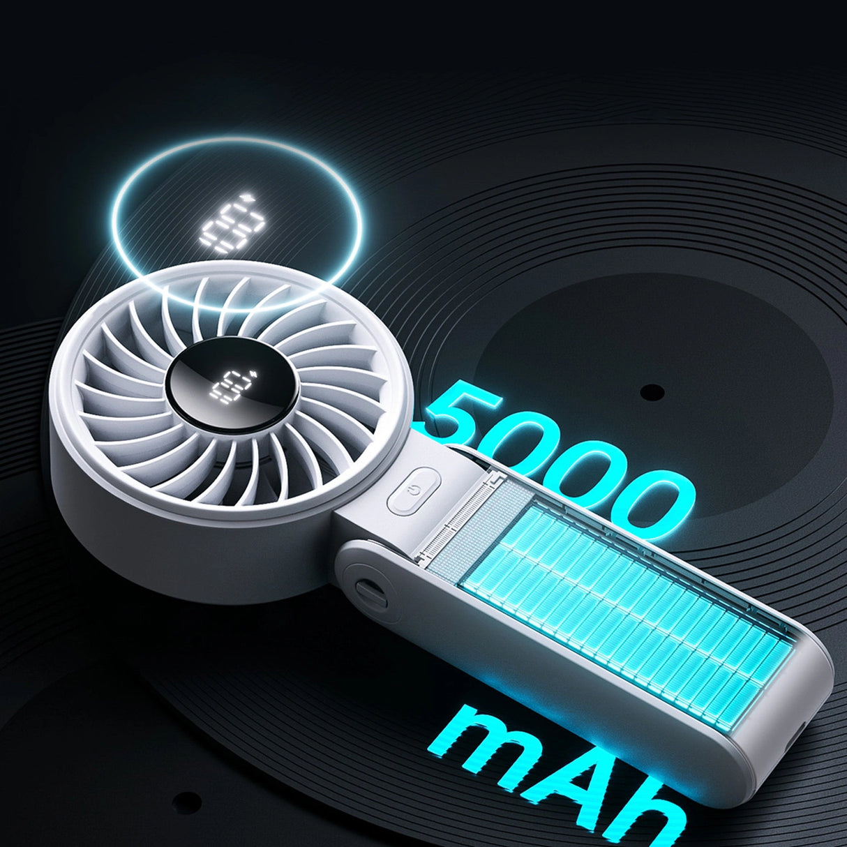 Jisulife håndholdt ventilator Life7 3600mAh bærbar USB-ventilator - Grå