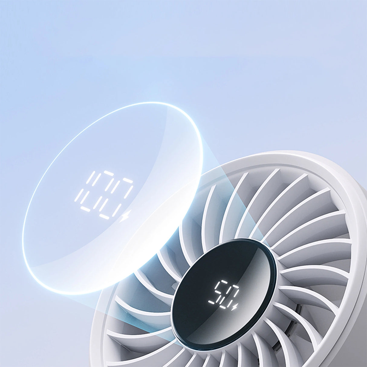 Jisulife håndholdt ventilator Life7 3600mAh bærbar USB-ventilator - Grå