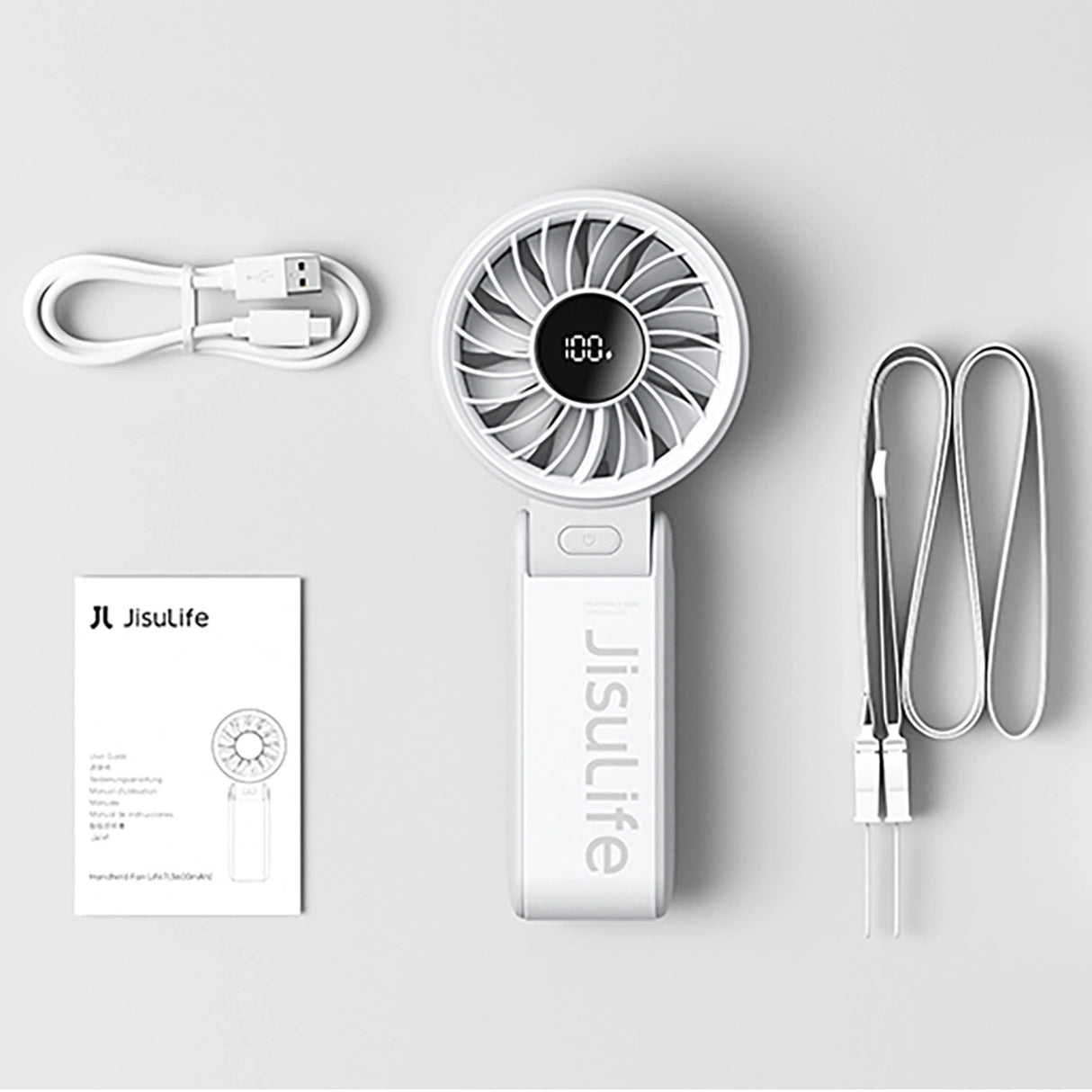 Jisulife håndholdt ventilator Life7 3600mAh bærbar USB-ventilator - Grå