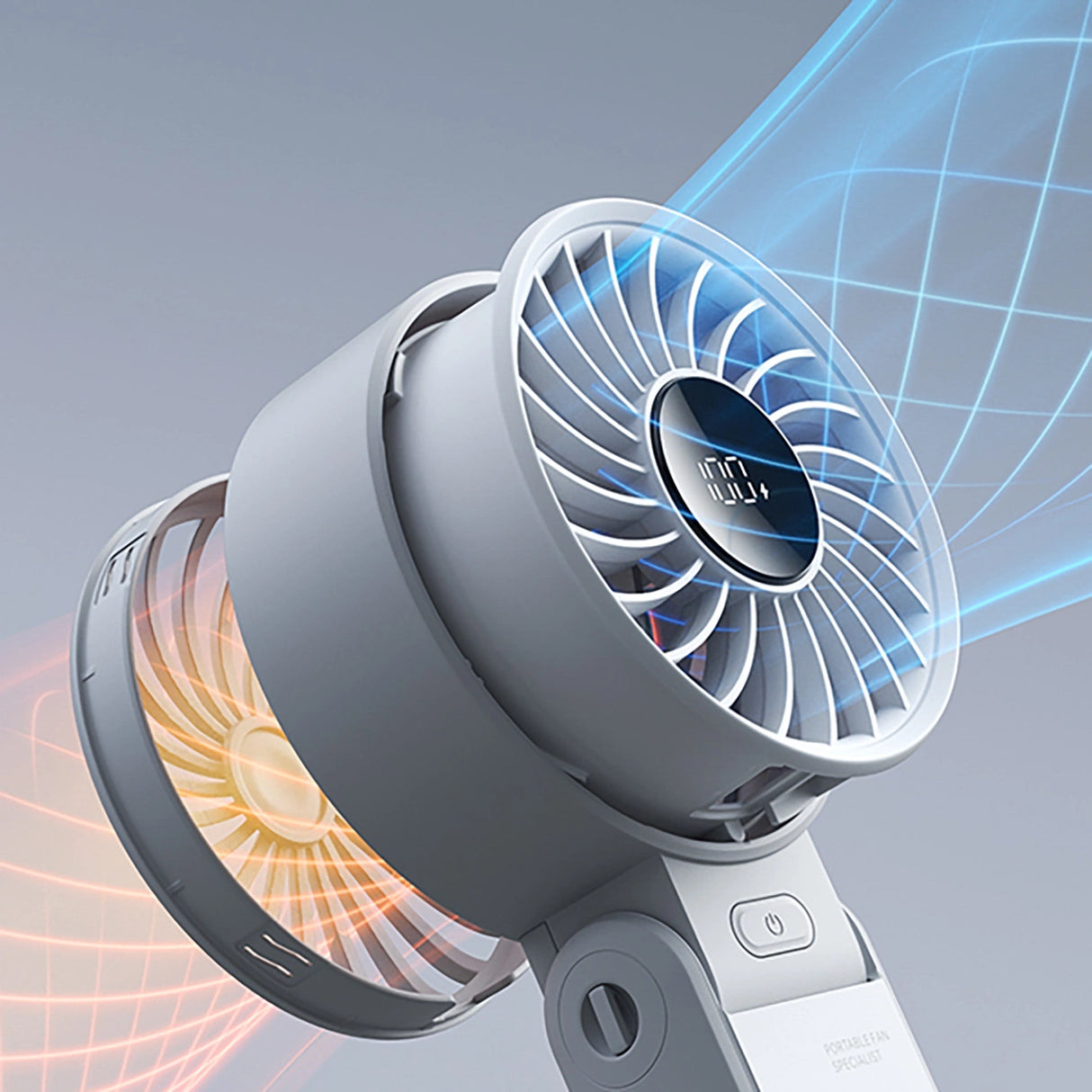 Jisulife håndholdt ventilator Life7 3600mAh bærbar USB-ventilator - Grå