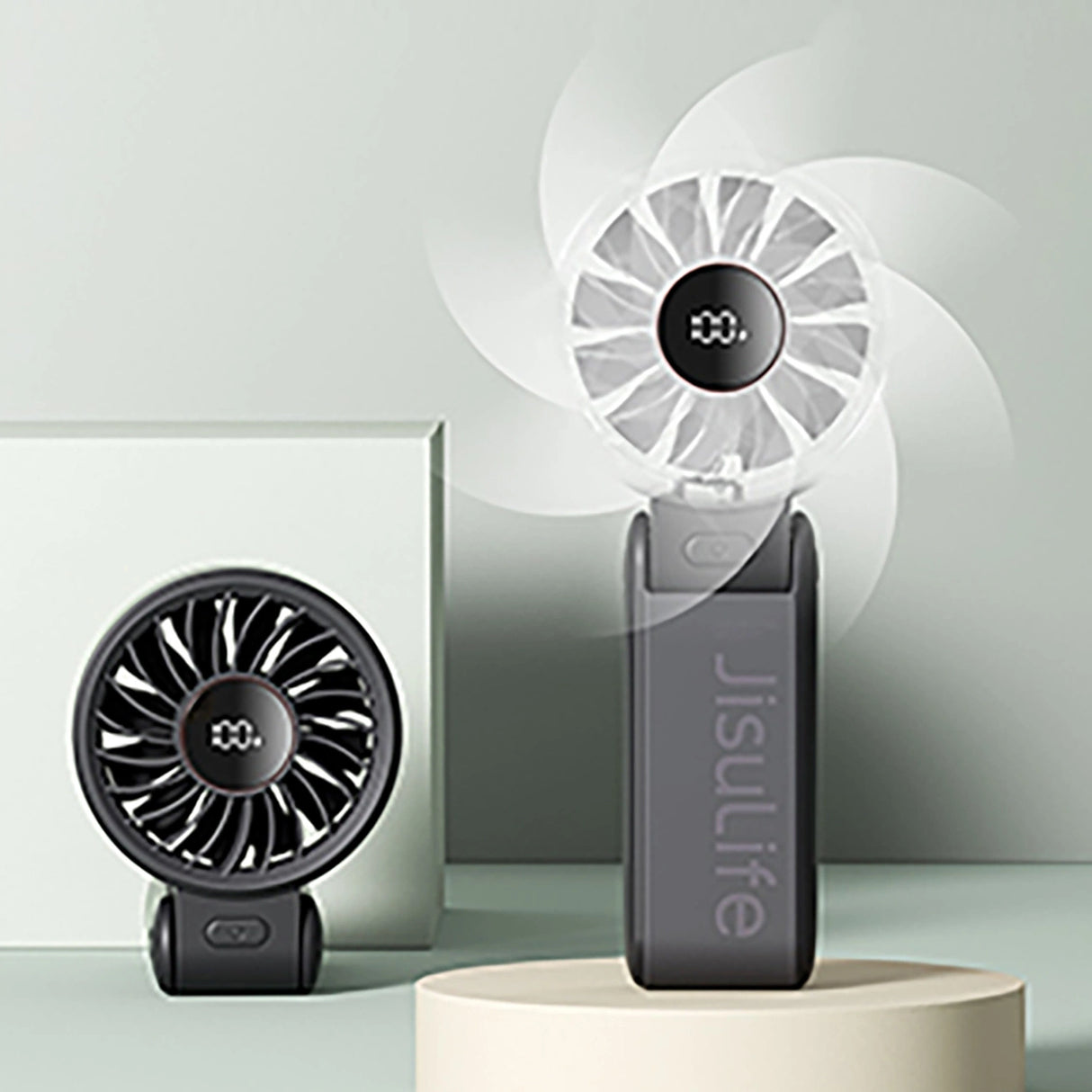 Jisulife håndholdt ventilator Life7 3600mAh bærbar USB-ventilator - sort