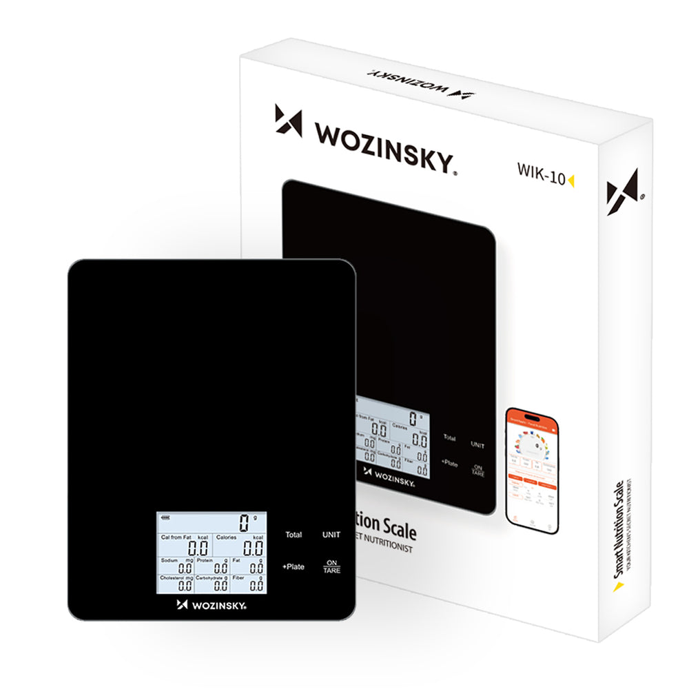 Wozinsky WIK-10 Smart Kitchen Scale med digital skærm, Bluetooth App - sort