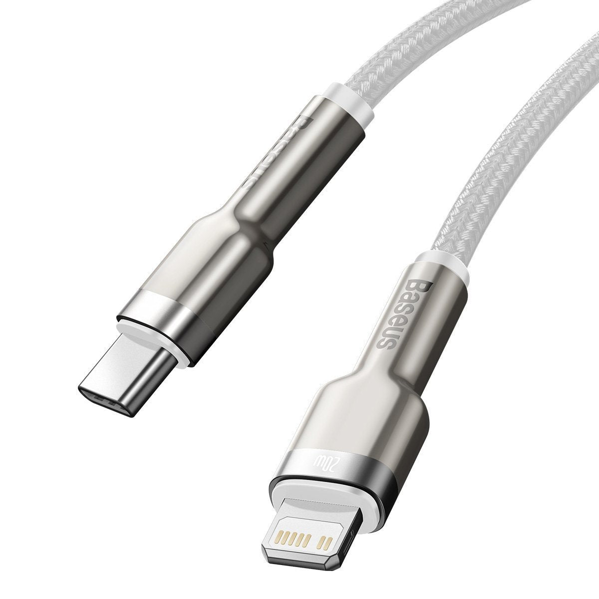 USB-C-kabel til Lightning Baseus Cafule, PD, 20W, 2m (hvid)