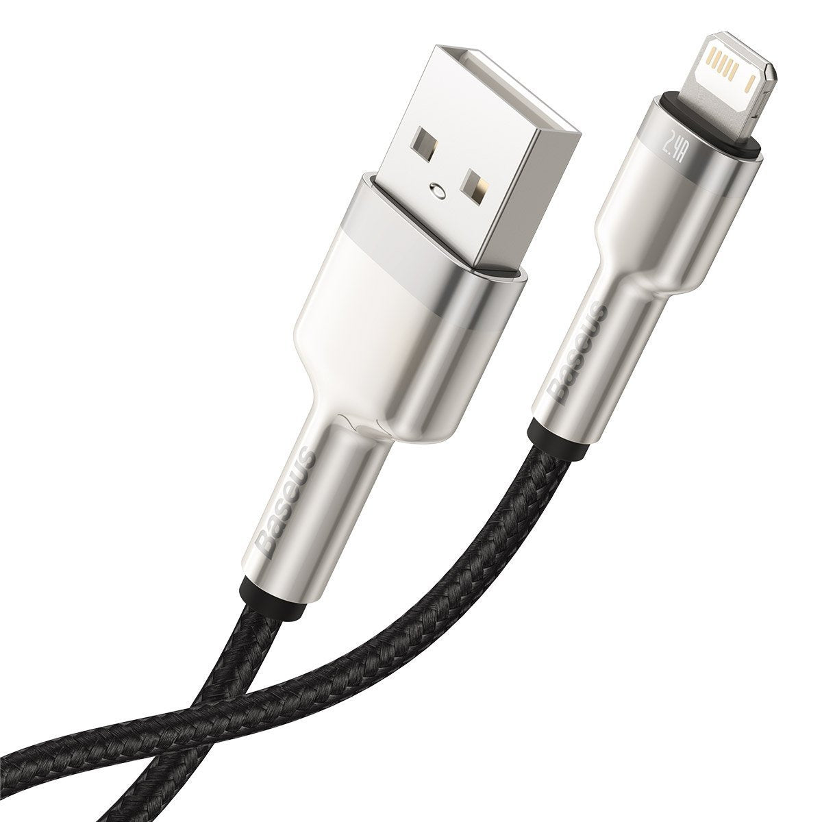 USB-kabel til Lightning Baseus Cafule, 2,4 A, 1 m (sort)