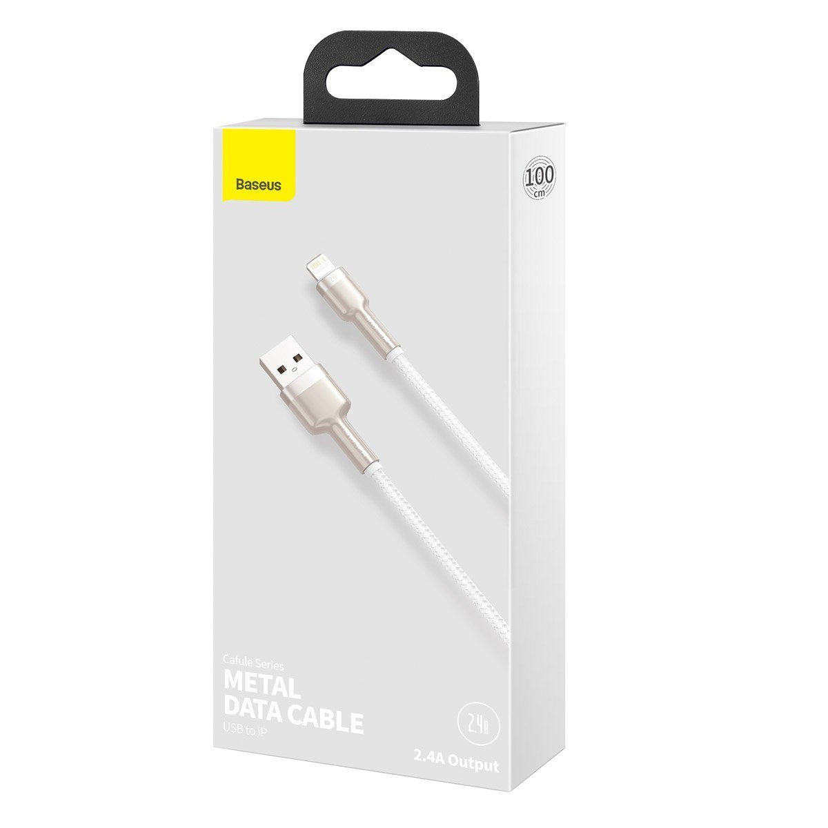 USB-kabel til Lightning Baseus Cafule, 2,4 A, 1 m (hvid)