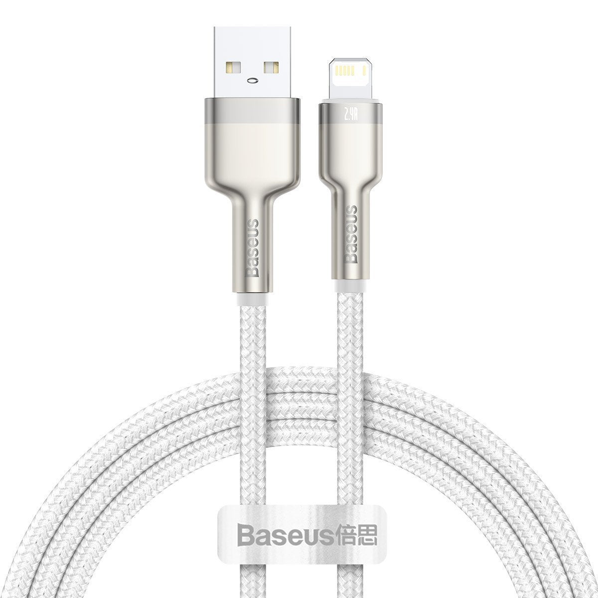 USB-kabel til Lightning Baseus Cafule, 2,4 A, 1 m (hvid)