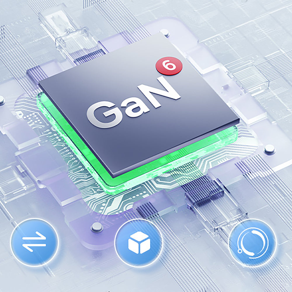 Baseus GaN6 Pro oplader 65W 2 x USB-C 2 x USB-A med sort USB-C kabel 100W 1m - sort