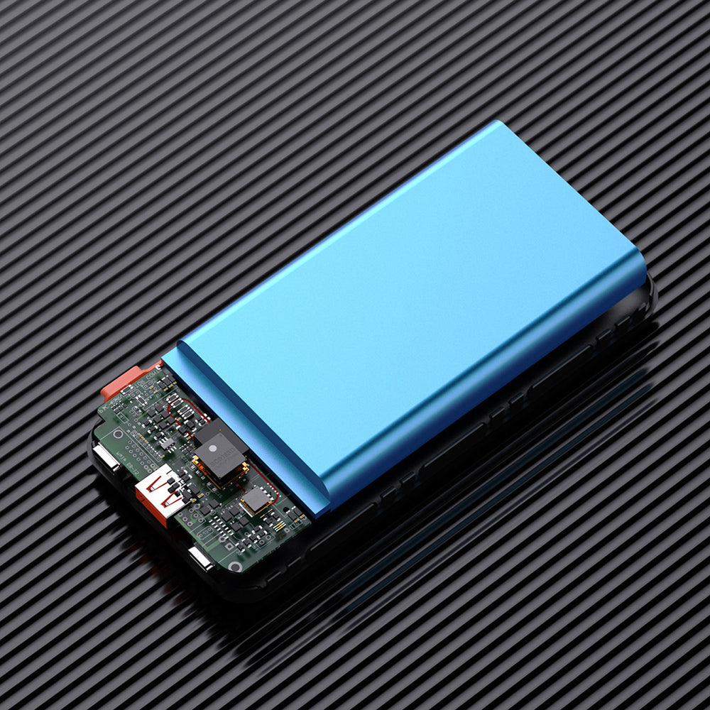 Dudao K15Pro Power Bank 20000mAh 22.5W PD USB-C / USB-A / Indbygget Lightning og USB-C Kabler - sort