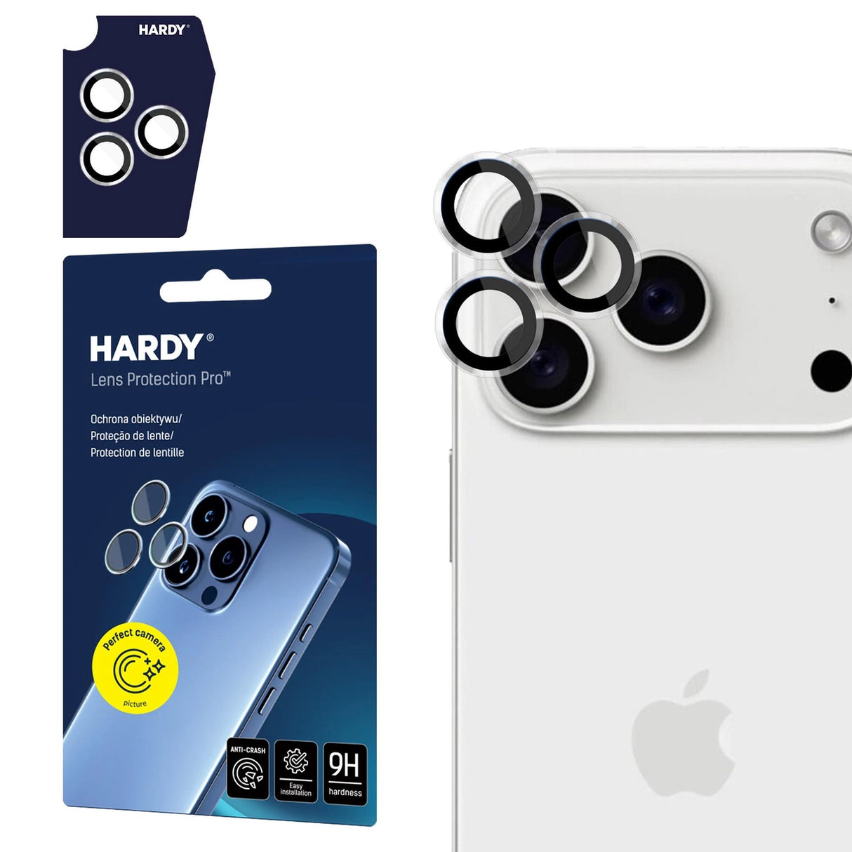 3mk HARDY Lens Protection Pro-linseglas til iPhone 17 Pro / 17 Pro Max - gennemsigtigt