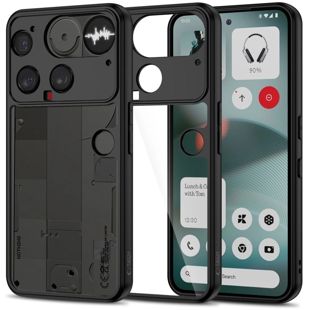Tech-Protect MagMat Case for Nothing Telefon 3 sort og gennemsigtig