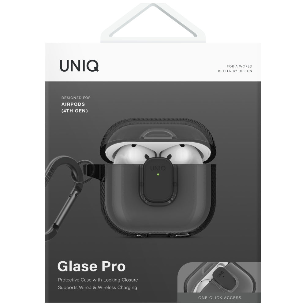 Uniq Glase Pro Case til AirPods 4 - sort