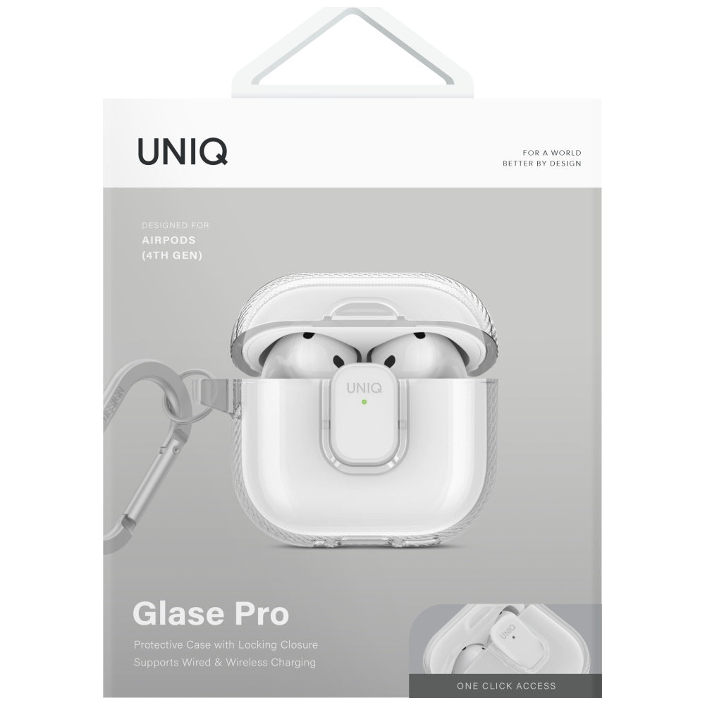 Uniq Glase Pro Case til AirPods 4 - gennemsigtigt