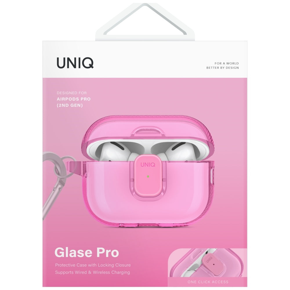 Uniq Glase Pro Case til AirPods Pro 2 - Pink