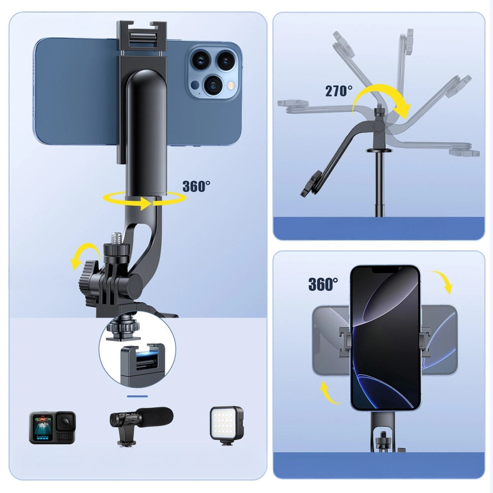 Wozinsky Selfie stick WC1Y30S telescopic tripod 1.3m with phone holder - black