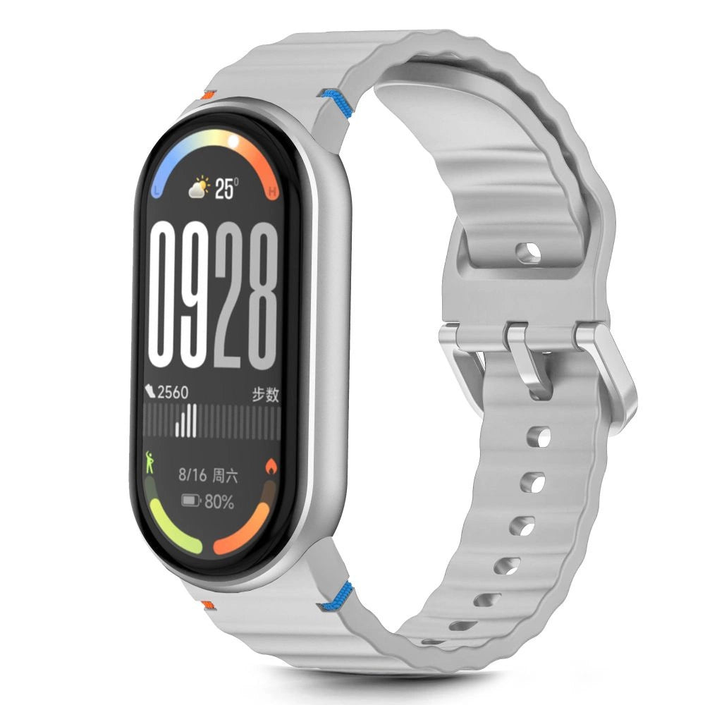 Tech-Protect Silicone Sport Strap til Xiaomi Smart Band 8 / 9 / 10 / NFC - Grå