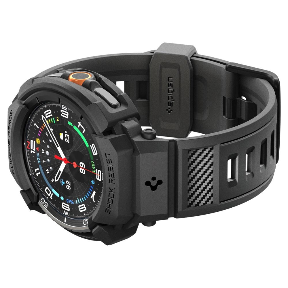 Spigen Rugged Armor Pro Strap for Samsung Galaxy Watch 8 Classic 46mm - Matte Black