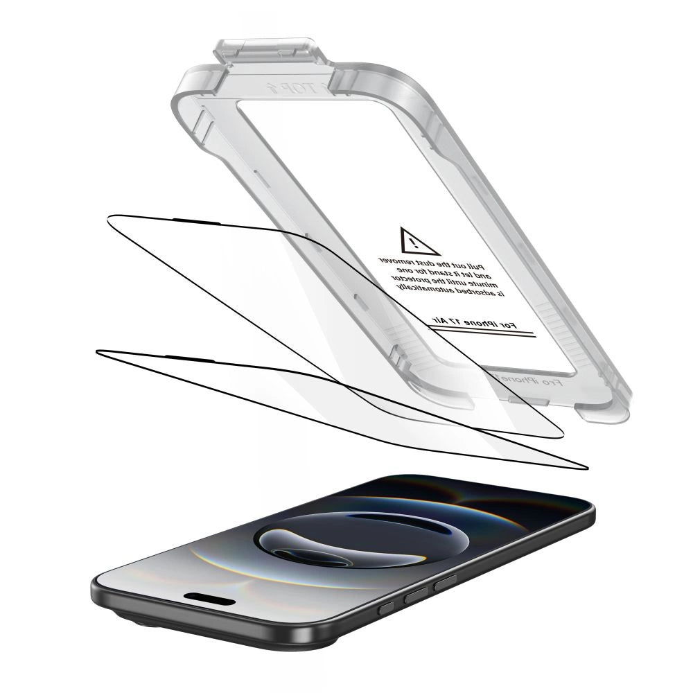 Tech-Protect Quick Set+ 2-pakke af hærdet glas til iPhone 17 Air - sort