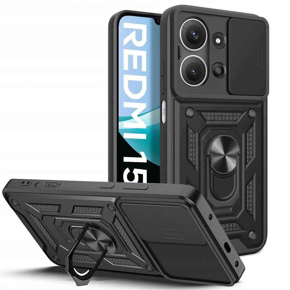 Tech-Protect CamShield Pro Case til Xiaomi Redmi 15C - sort