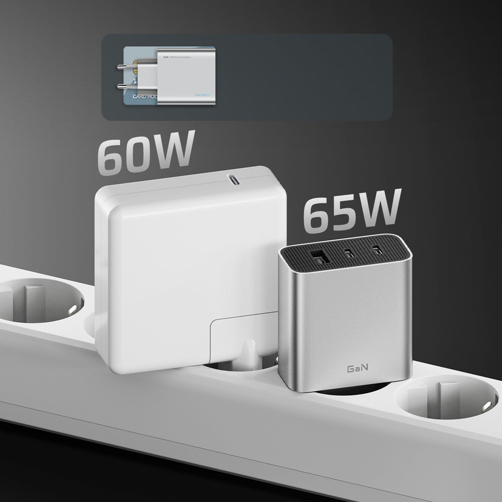 Cuktech 65W GaN 2xUSB-C 1xUSB-A Wall Charger - Gray