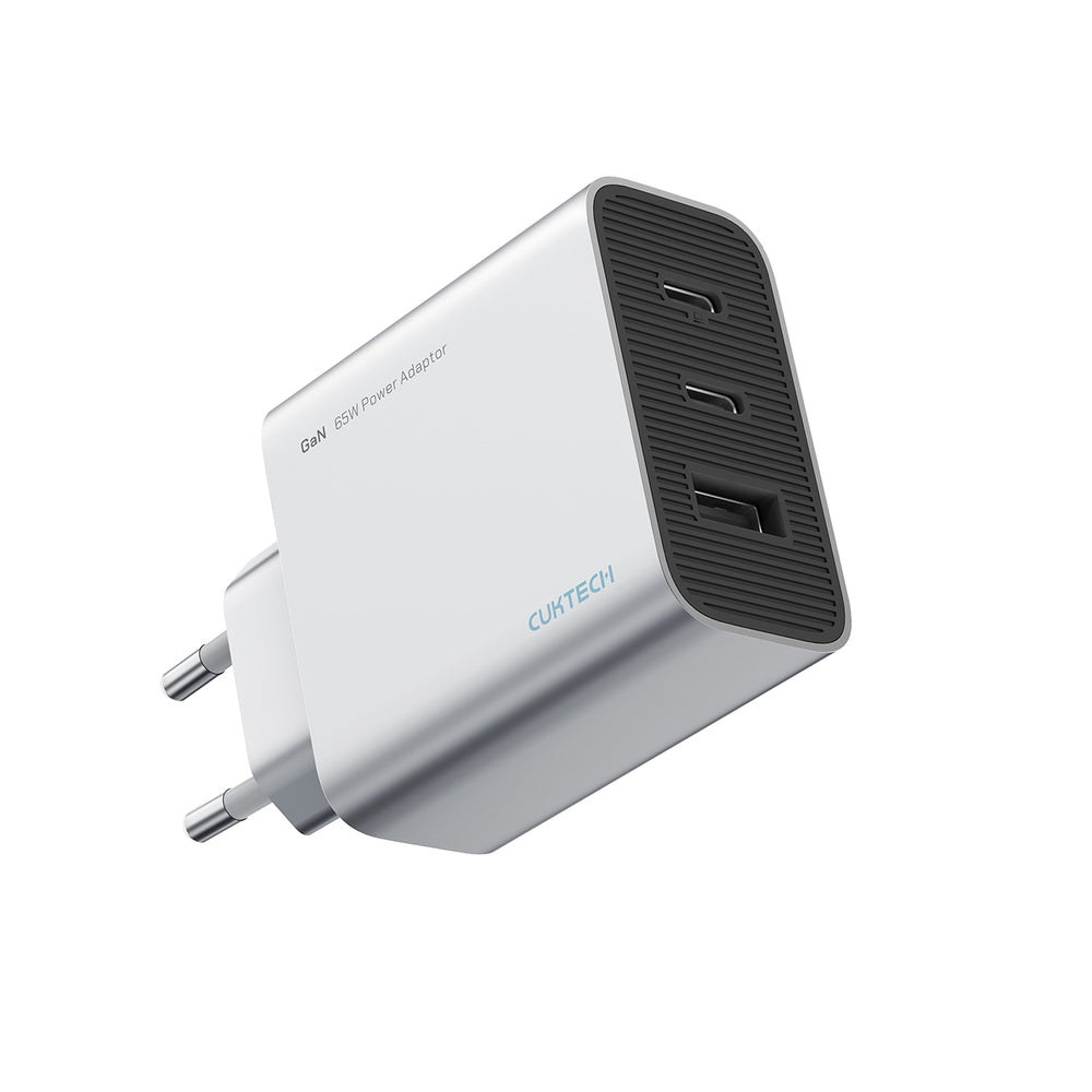 Cuktech 65W GaN 2xUSB-C 1xUSB-A Wall Charger - Gray