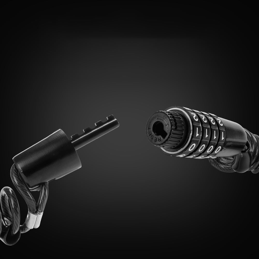 Wozinsky WBN-01R cykellås til cykelhjelm, vandtæt, 4-cifret kombination - sort