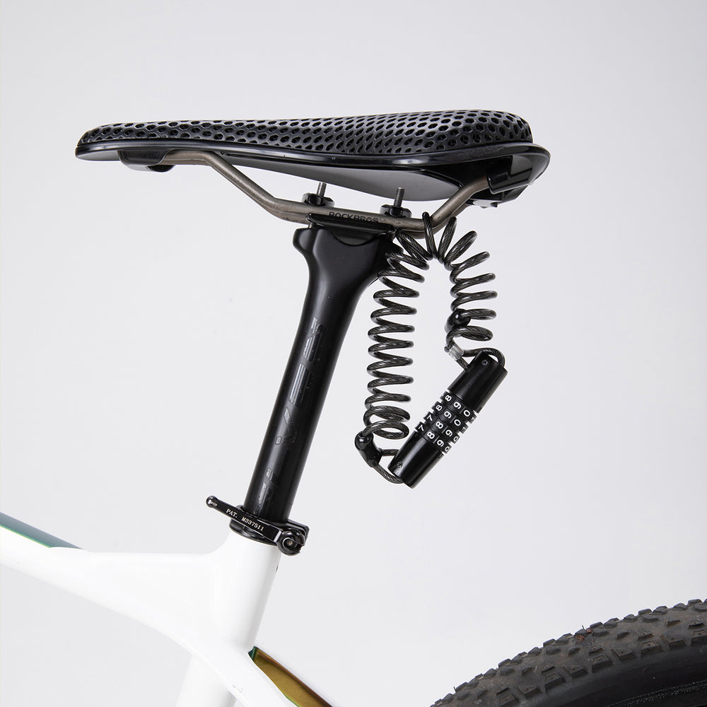 Wozinsky WBN-01R cykellås til cykelhjelm, vandtæt, 4-cifret kombination - sort