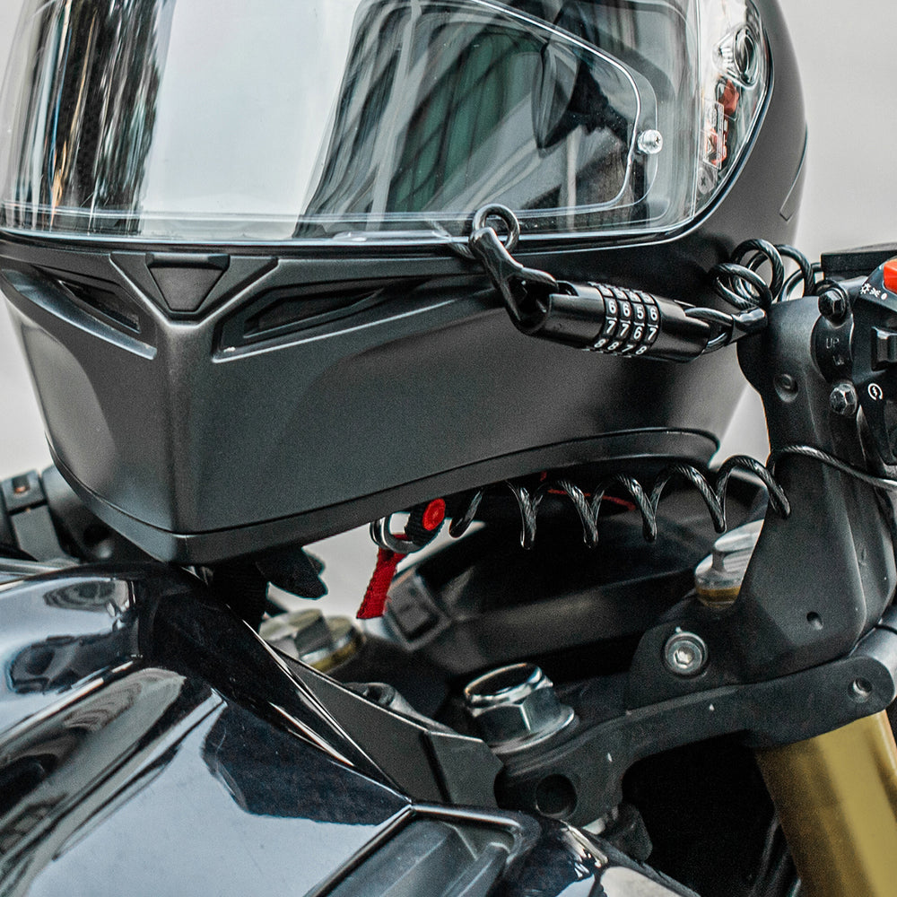 Wozinsky WBN-01R cykellås til cykelhjelm, vandtæt, 4-cifret kombination - sort