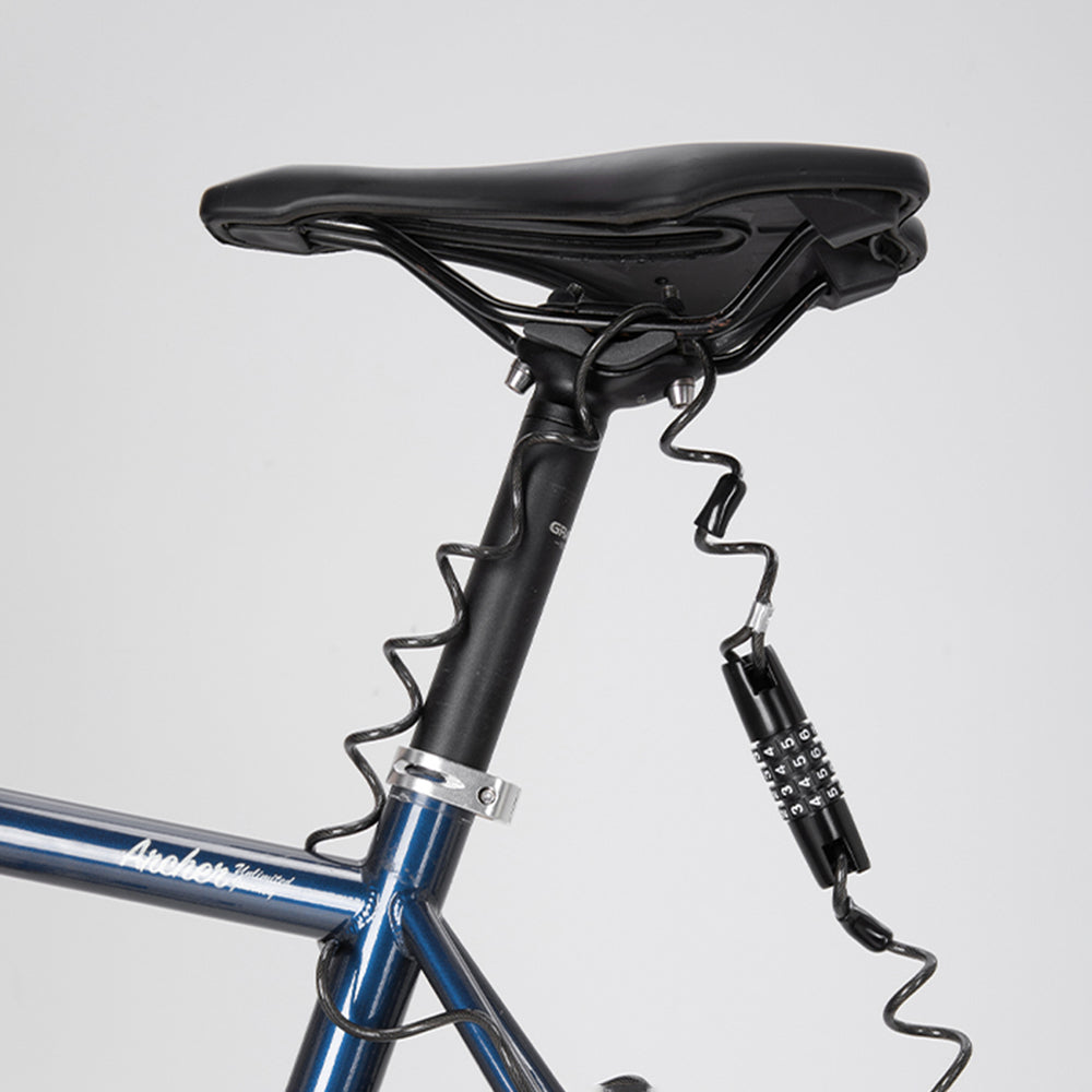 Wozinsky WBN-01R cykellås til cykelhjelm, vandtæt, 4-cifret kombination - sort