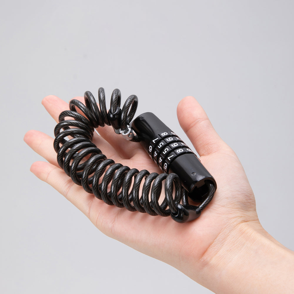 Wozinsky WBN-01R cykellås til cykelhjelm, vandtæt, 4-cifret kombination - sort