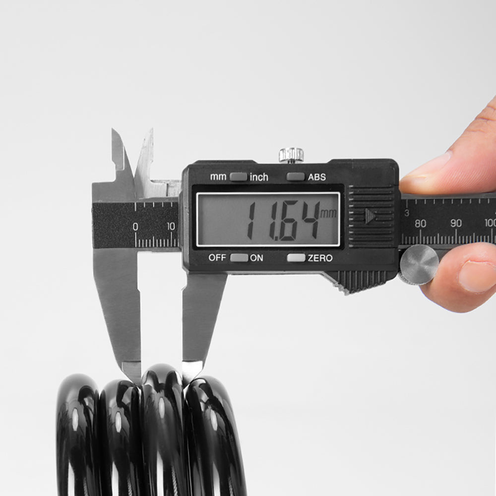 Wozinsky WPB-01R bærbar cykellås med tyveribeskyttelseskabel og 2 nøgler til elektriske cykler og motorcykler - sort