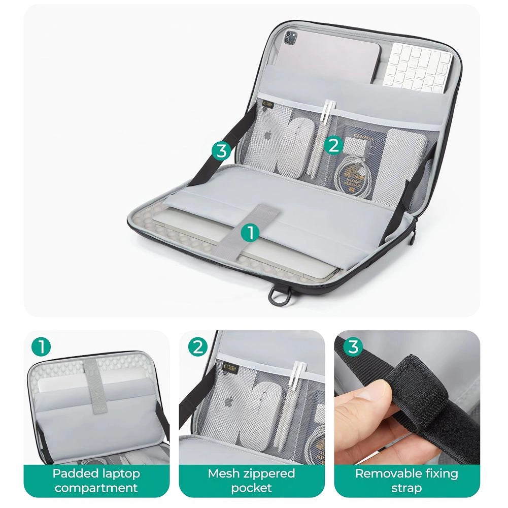 Tech-Protect Ranger-X taktisk laptop case til 15-16" - sort