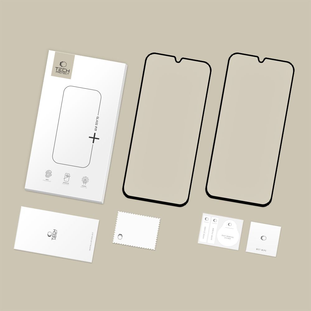 Tech-Protect Glass Fit+ 2-pakke af hærdet glas til Samsung Galaxy A16 4G / 5G / A26 5G / A17 4G / 5G - sort