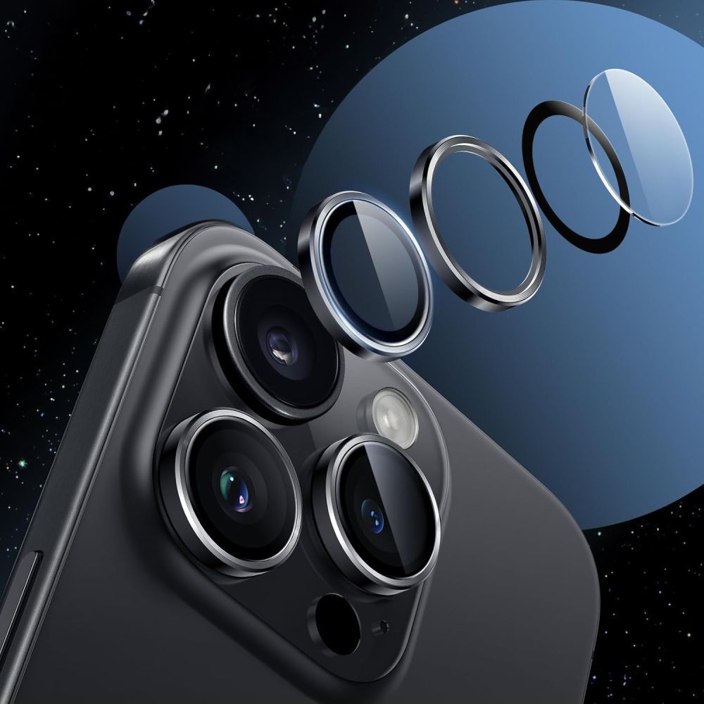 Tech-Protect Camring Fit+ Camera Cover til iPhone 14 Pro / Max / 15 Pro / Max / 16 Pro / Max / 17 Pro / Max - sort