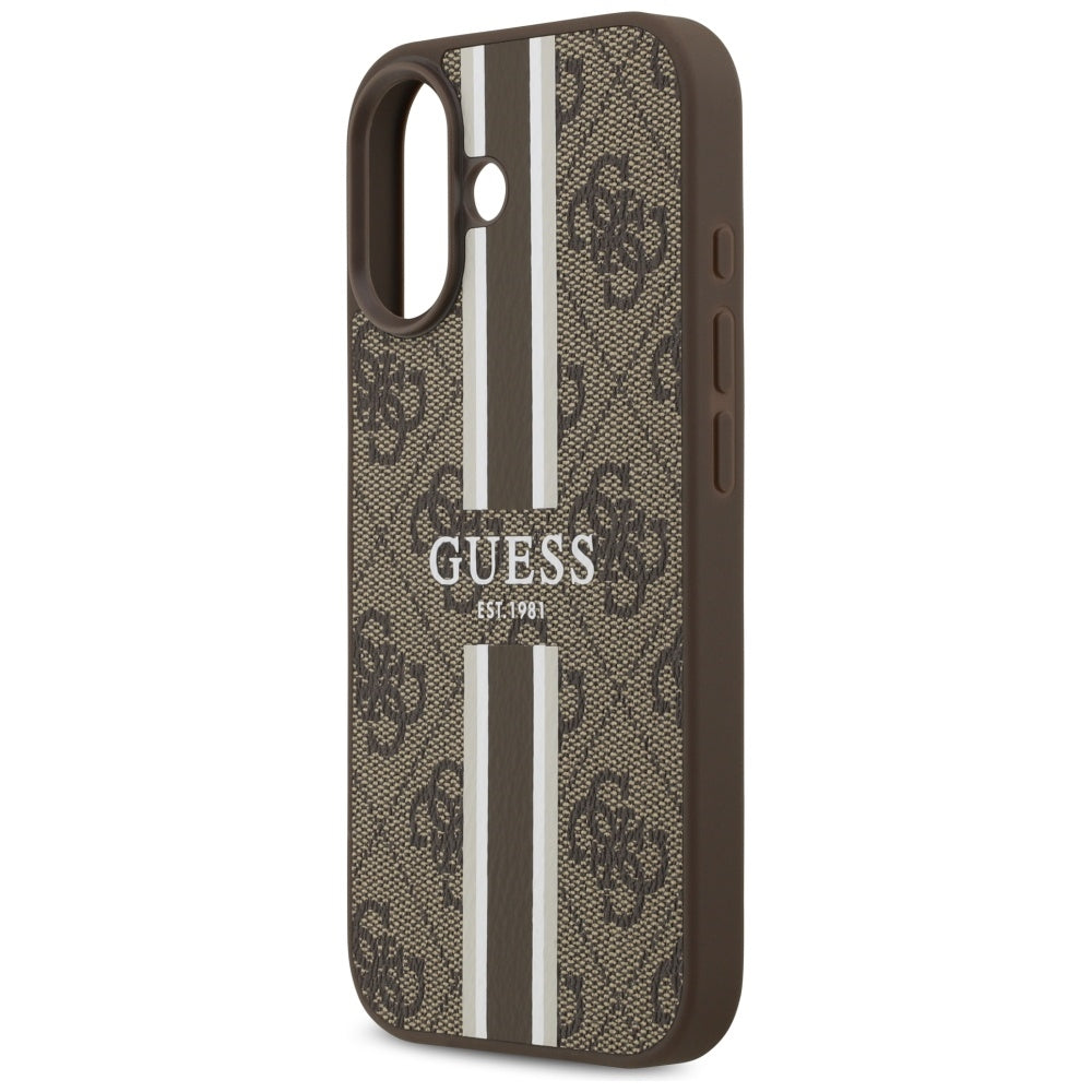 Guess 4G Printed Stripes MagSafe case for iPhone 17 - brown