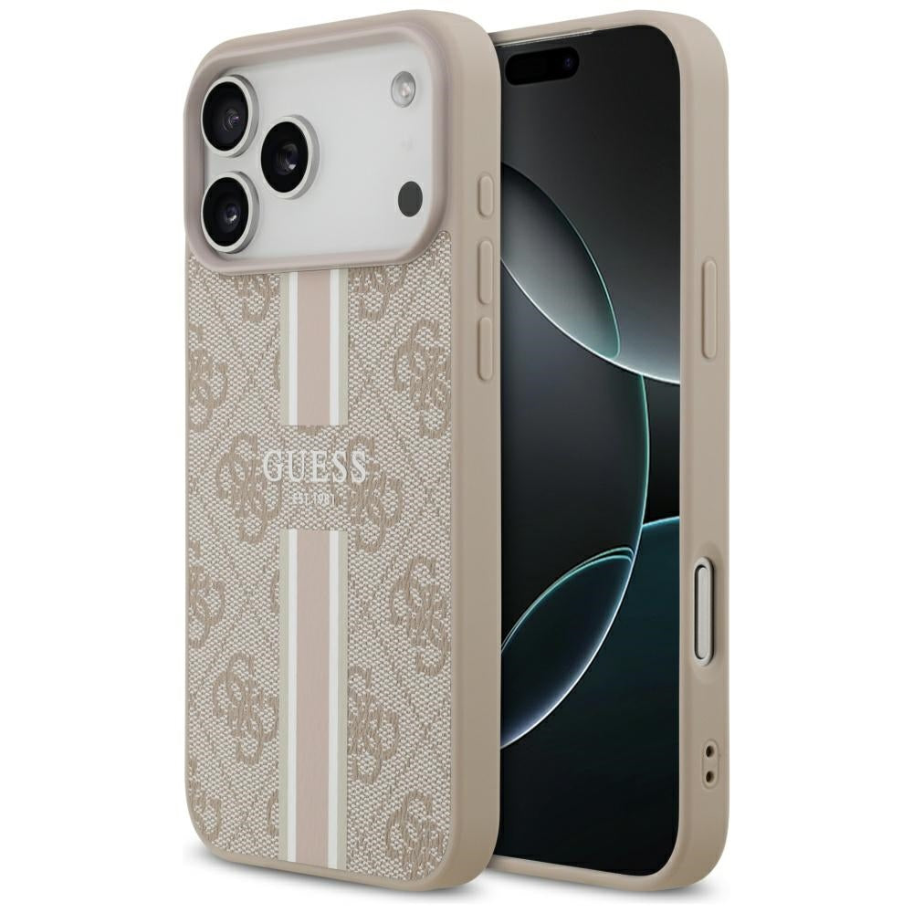 Guess 4G Printed Stripes MagSafe case for iPhone 17 Pro Max - pink