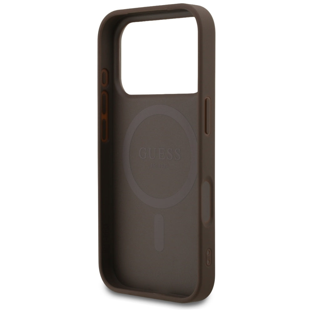 Guess 4G Small Classic Logo MagSafe case for iPhone 17 Pro - brown