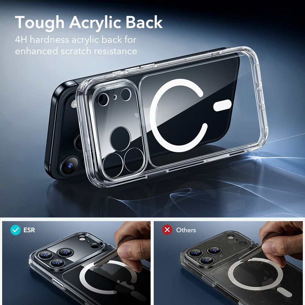 ESR Classic Hybrid MagSafe + tempereret glas sæt til iPhone 17 Pro - Clear