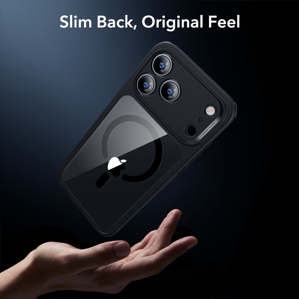 ESR Classic Hybrid MagSafe + tempereret glas sæt til iPhone 17 Pro - Clear Black