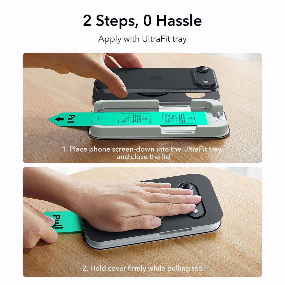 ESR UltraFit tempereret glas 2-pakke til iPhone 17 Air - gennemsigtig