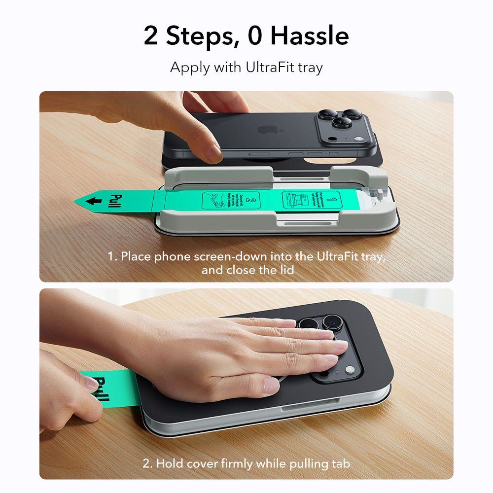 ESR UltraFit Temperet Glas 2-pakke til iPhone 17 Pro - gennemsigtigt