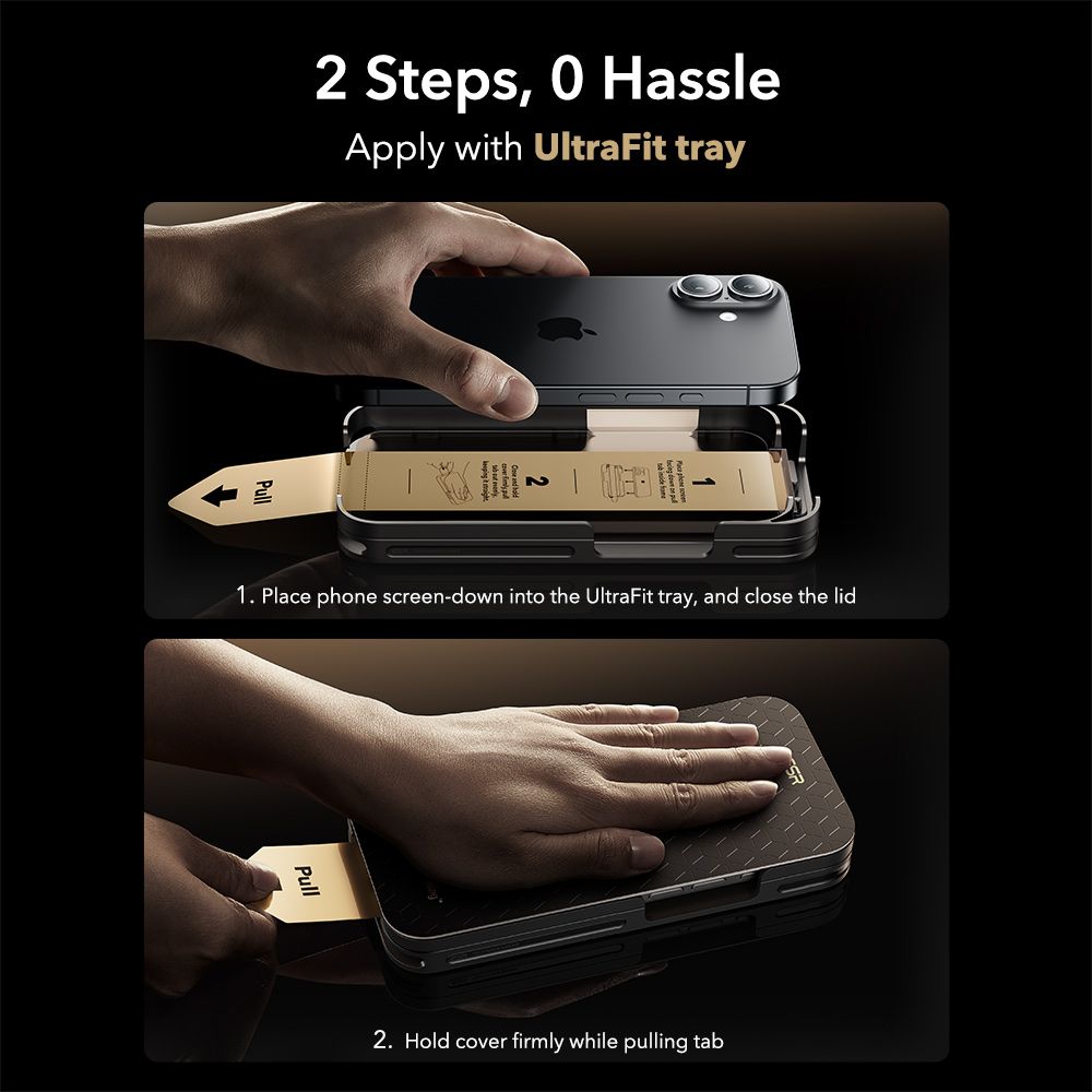 ESR UltraFit Armorite Pro hærdet glas til iPhone 16 Pro / 17 - gennemsigtigt