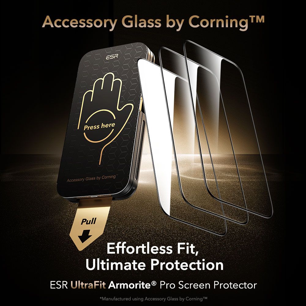 ESR UltraFit Armorite Pro hærdet glas til iPhone 17 Pro - Clear