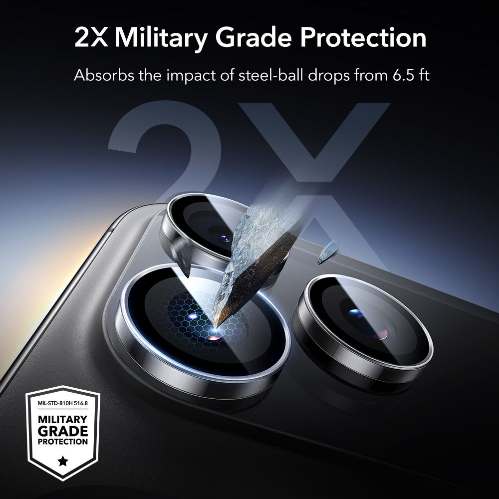 ESR Armorite Kamerabeskytter til iPhone 14 Pro / Pro Max / 15 Pro / Pro Max / 16 Pro / Pro Max / 17 Pro / Pro Max - Klar